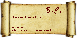 Boros Cecília névjegykártya