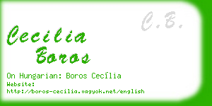 cecilia boros business card